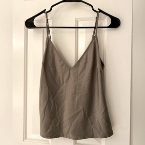 ZARA gray satin tank top Sz S